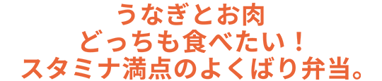 うなぎとお肉 どっちも食べたい! スタミナ満点のよくばり弁当。