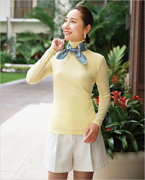 ハイネック長袖(綿100％／カラー：ジンジャー) 7,590円 ※その他参考品