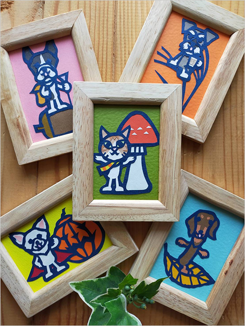 切り絵 ミニサイズ(10×13cm) 2,200円 ※オーダー作成は3,850円 ハガキサイズ(13×18cm) 3,850円 ※オーダー作成は7,700円 ※画像はイメージです。