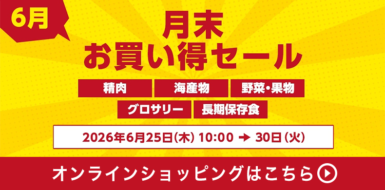 【オンラインショッピング】月末お買い得セール