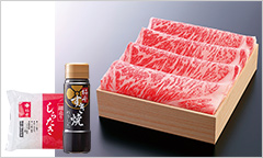 〈柿安本店〉 ・黒毛和牛リブロース すき焼用500g 、柿安 すき焼 わりした1本 、柿安 しらたき1個