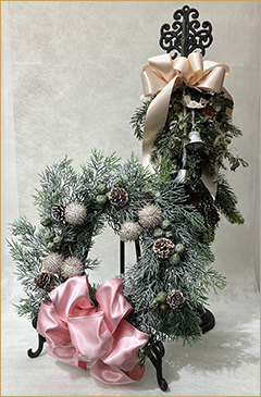 〈よしまつフラワー〉ジョワイユ ノエル リース、ジョワイユ ノエル スワッグ