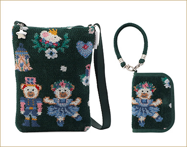 〈フェイラー〉リーベアンドリリアザナットクラッカー ショルダーバッグ、リーベアンドリリアザナットクラッカー ティッシュケース