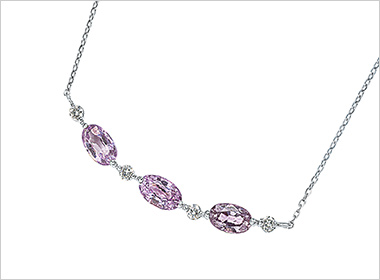 Ptピンクサファイアプチネックレス