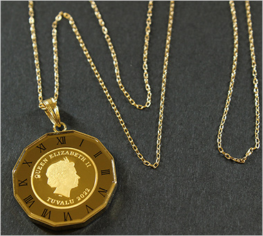 ＜エインズレイ＞エリザベス女王／ホース金貨ネックレス