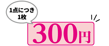 1点につき1枚300円