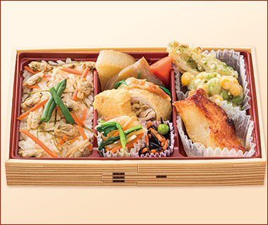 〈まつおか〉あさり炊き込みご飯の彩り弁当