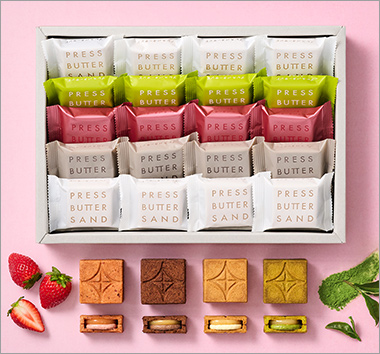 〈プレスバターサンド〉バターサンド4種詰合せ〈贅沢いちご・宇治抹茶〉