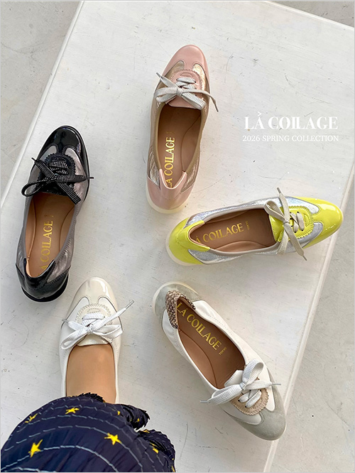 レースアップスニーカーシューズ (羊革／22.0～24.5cm) 各23,980円  浅めのカットが新鮮なレースアップスニーカー。ボロネーゼ製法でクッション性に優れ、履き口がシャーリングになっているので、ヒモの調整いらずで楽にお履きいただけます。オリジナルソールでグリップ力が良く、プラス返りも良く快適な歩行をサポートします。