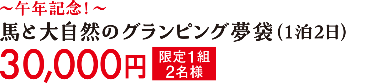 ～午年記念!～馬と大自然のグランピング夢袋