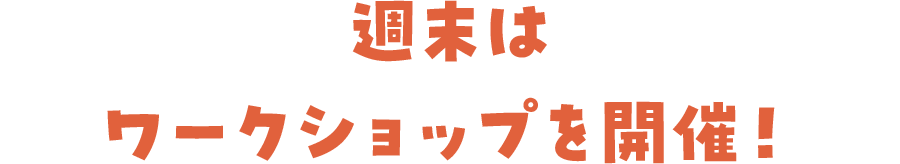 週末はワークショップを開催!