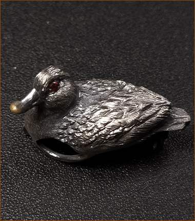 カルガモブローチペンダント