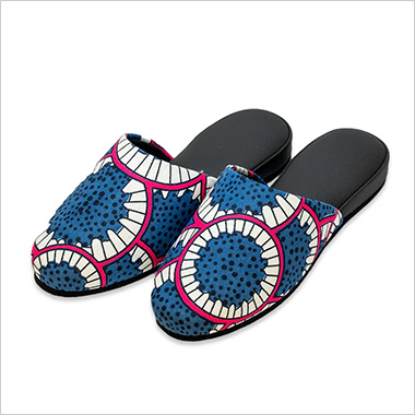 KARL&C カールアンドシー アフリカアンカラスリッパ Blue Cogs ブルーコグ