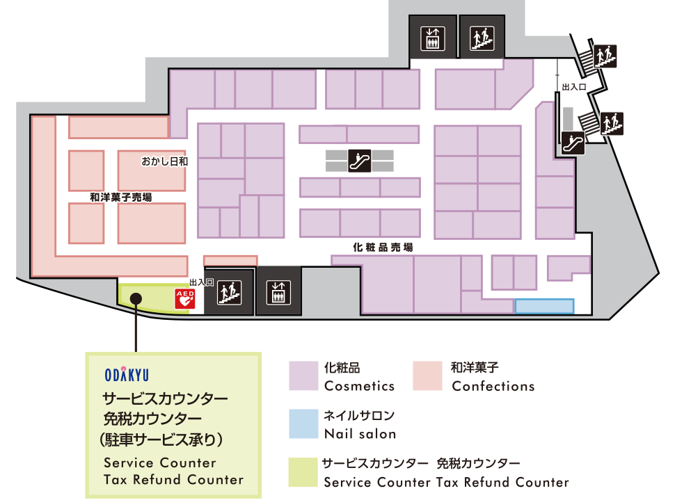 地下1階フロアマップ