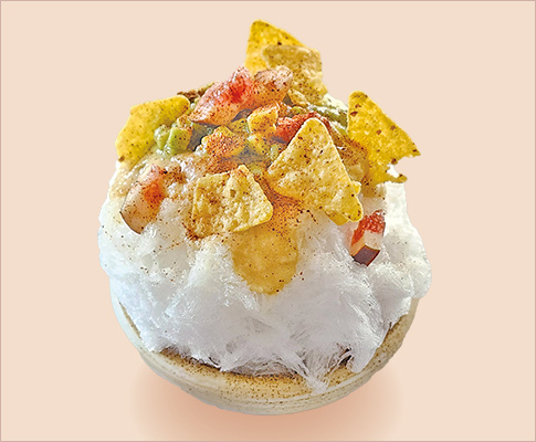 ［カズベイク］秋野菜とタコスのかき氷