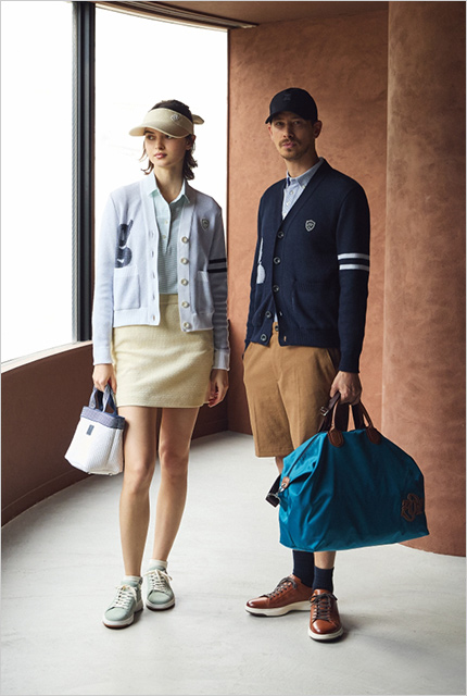 ＜ゾーイ＞［レディース］カーディガン、シャツ、スカート、ソックス、バイザー、カートバック【メンズ】 カーディガン、シャツ、ハーフパンツ、ソックス、キャップ、ボストンバック