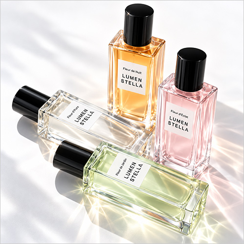 ルーメンステラ フレグランスシリーズ (全4種／各28ml) 各5,200円  4種類のフレグランスから、お客さまのお好みやなりたいイメージに合わせたフレグランスをご提案します。香りとメイクを組み合わせたトータルビューティー体験を通じて、「自分らしい香り」を見つけてください。
