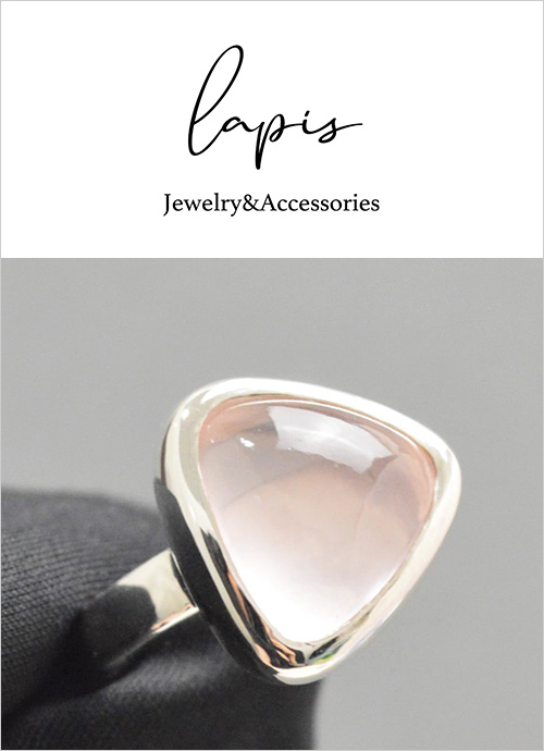 ローズクォーツのリング(SV925／13号) 99,000円  艶やかで優しいピンク色が指先を彩ります。大切な日のアクセントや、普段使いにもおすすめです。