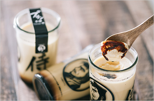 侍のプリン(160g) 680円  絶妙なバランスによるスッキリした味わいと、食べごたえのあるボリュームが魅力です。