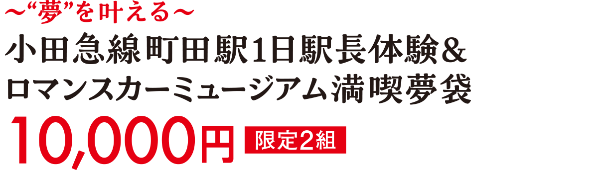 ～&ldquo;夢&rdquo;を叶える～小田急線町田駅1日駅長体験＆ロマンスカーミュージアム満喫夢袋