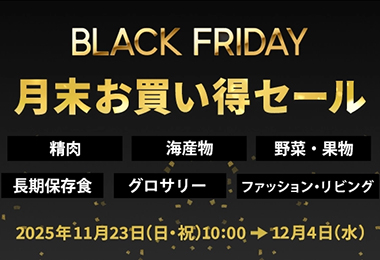 BLACK FRIDAY 月末お買い得セール